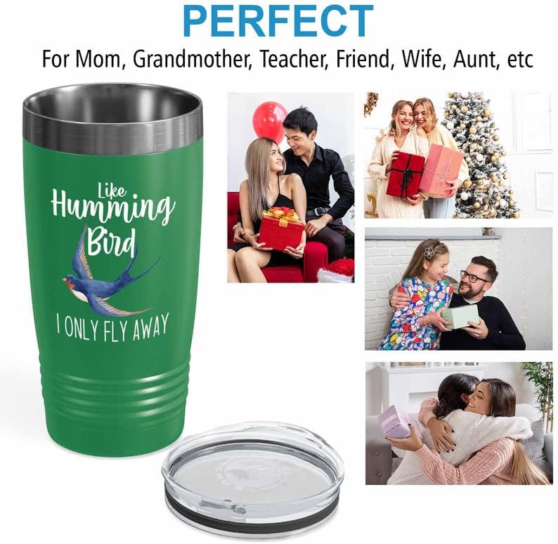 Bird Lover Green Edition Viking Tumbler 20oz - Humming Bird Fly Away -