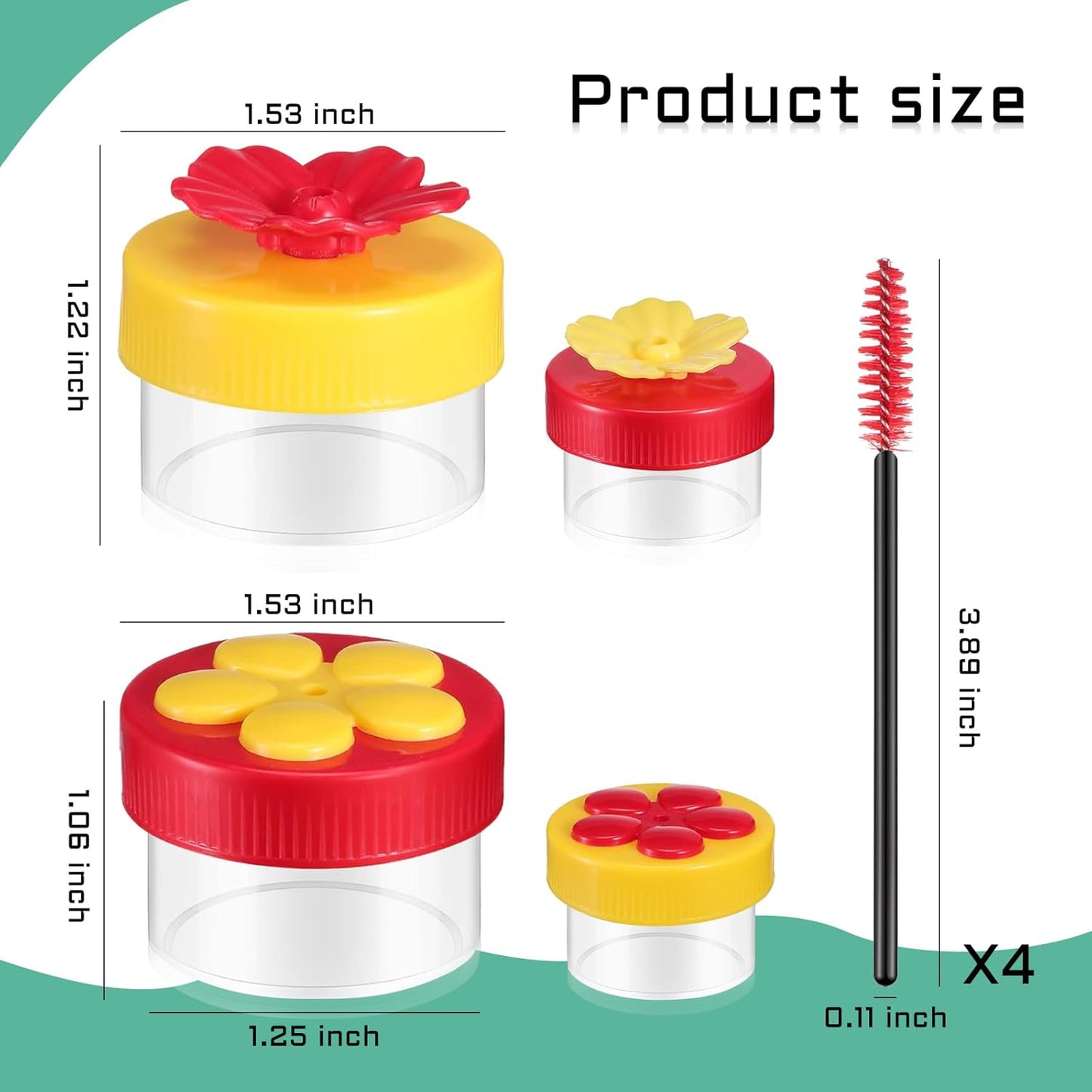 Handheld Hummingbird Feeders, 4 Packs Plastic Flower Hand Hummingbirds Feeder Wild Bird Feeders Mini Hummingbird Feeding Tools with 4Pcs Cleaning Brush (Handheld Hummingbird Feeders)
