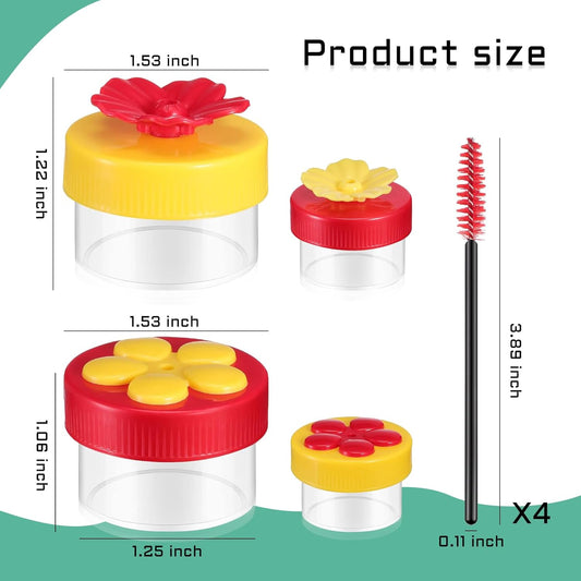 Handheld Hummingbird Feeders, 4 Packs Plastic Flower Hand Hummingbirds Feeder Wild Bird Feeders Mini Hummingbird Feeding Tools with 4Pcs Cleaning Brush (Handheld Hummingbird Feeders)