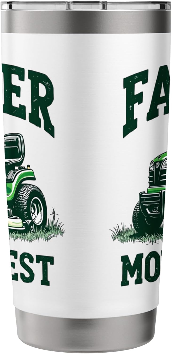 Father Mows Best Funny Lawn Care Dad Stainless Steel Insulated Tumbler