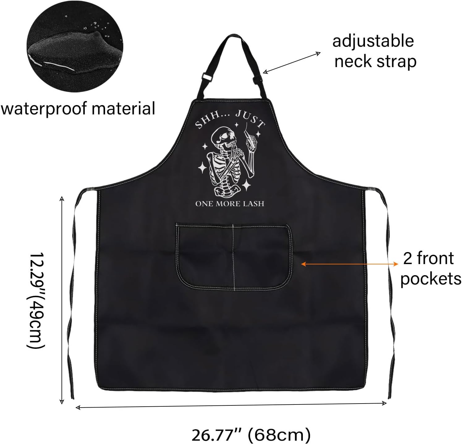 WCGXKO Shh Just One More Lash Kitchen Apron Beauty Lashes Gift Makeup 