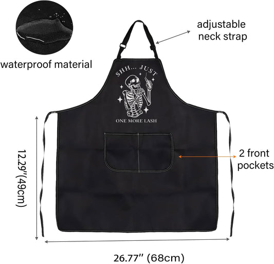WCGXKO Shh Just One More Lash Kitchen Apron Beauty Lashes Gift Makeup 