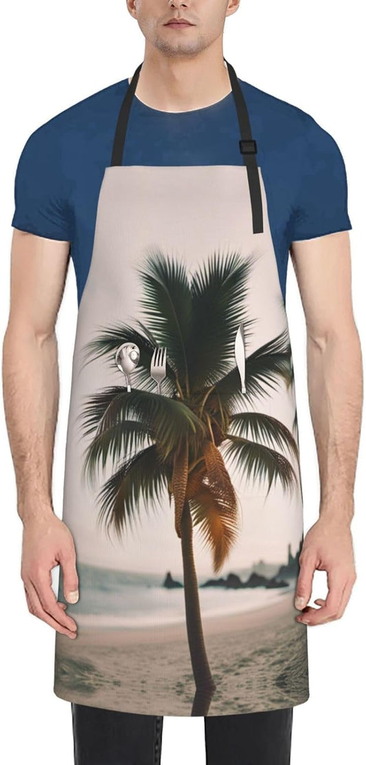 cartoon pigeon 2 print Waterproof chef's apron with pocket apron for kitchen cooking baking barbecue and gardening
