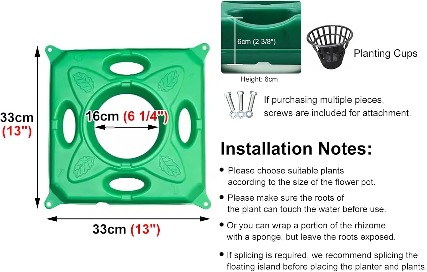 Aquarium Water Plants Floating Planter Basket Outdoor Plant Island for