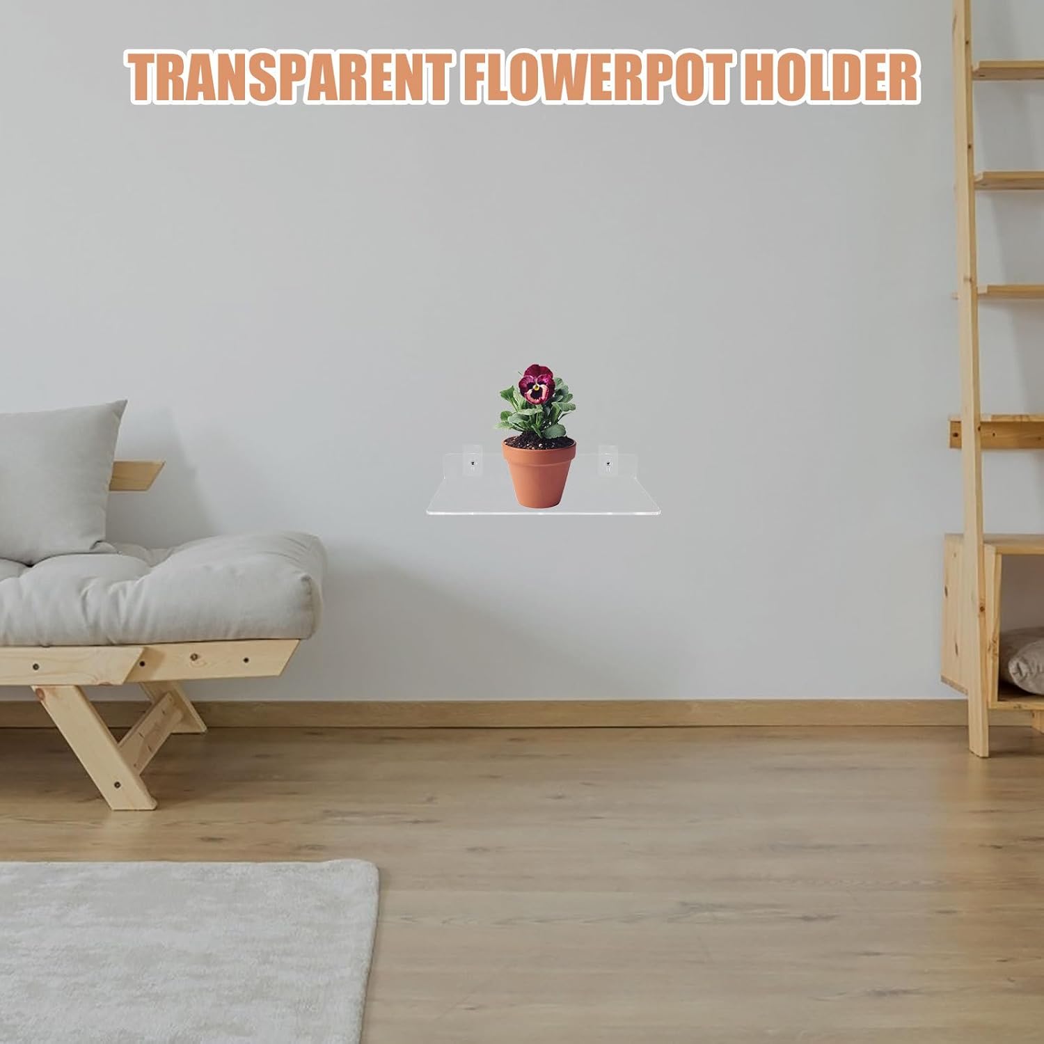Milisten 2pcs Acrylic Wall Planter Shelf with Suction Cup, L-Shaped 30