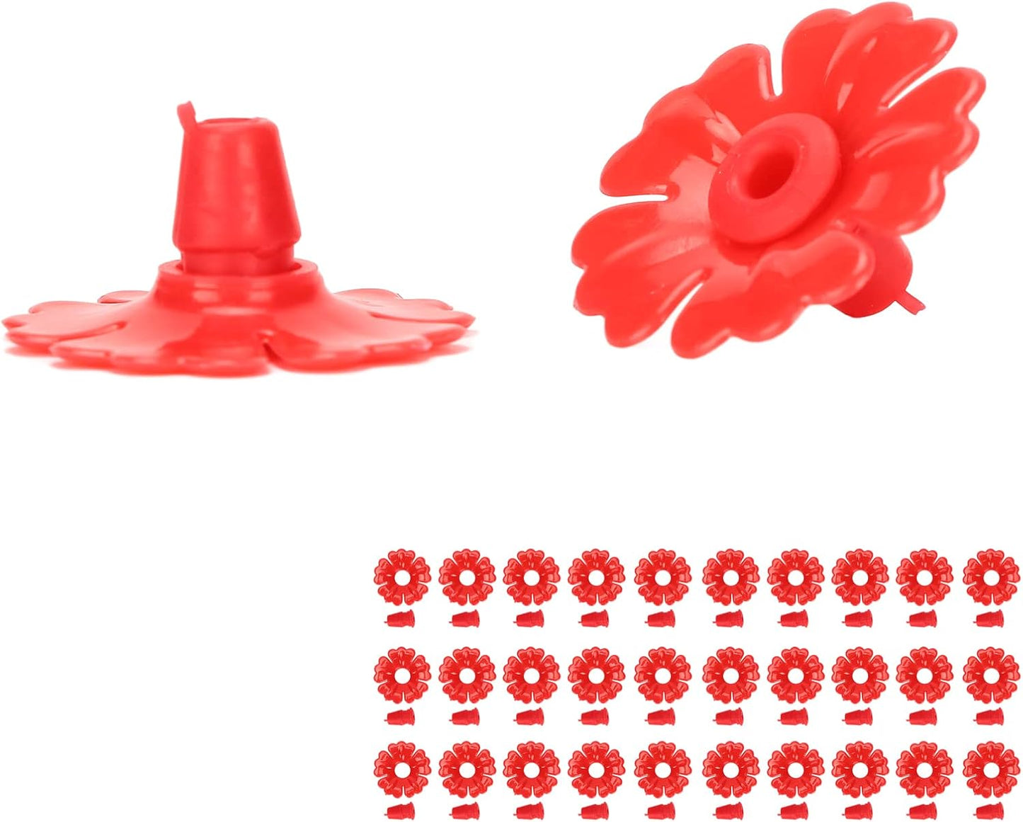Feeding Port Replacement Parts, Hummingbird Feeder Flowers Bright Colors Attractive 30 Set for Outdoor(red)