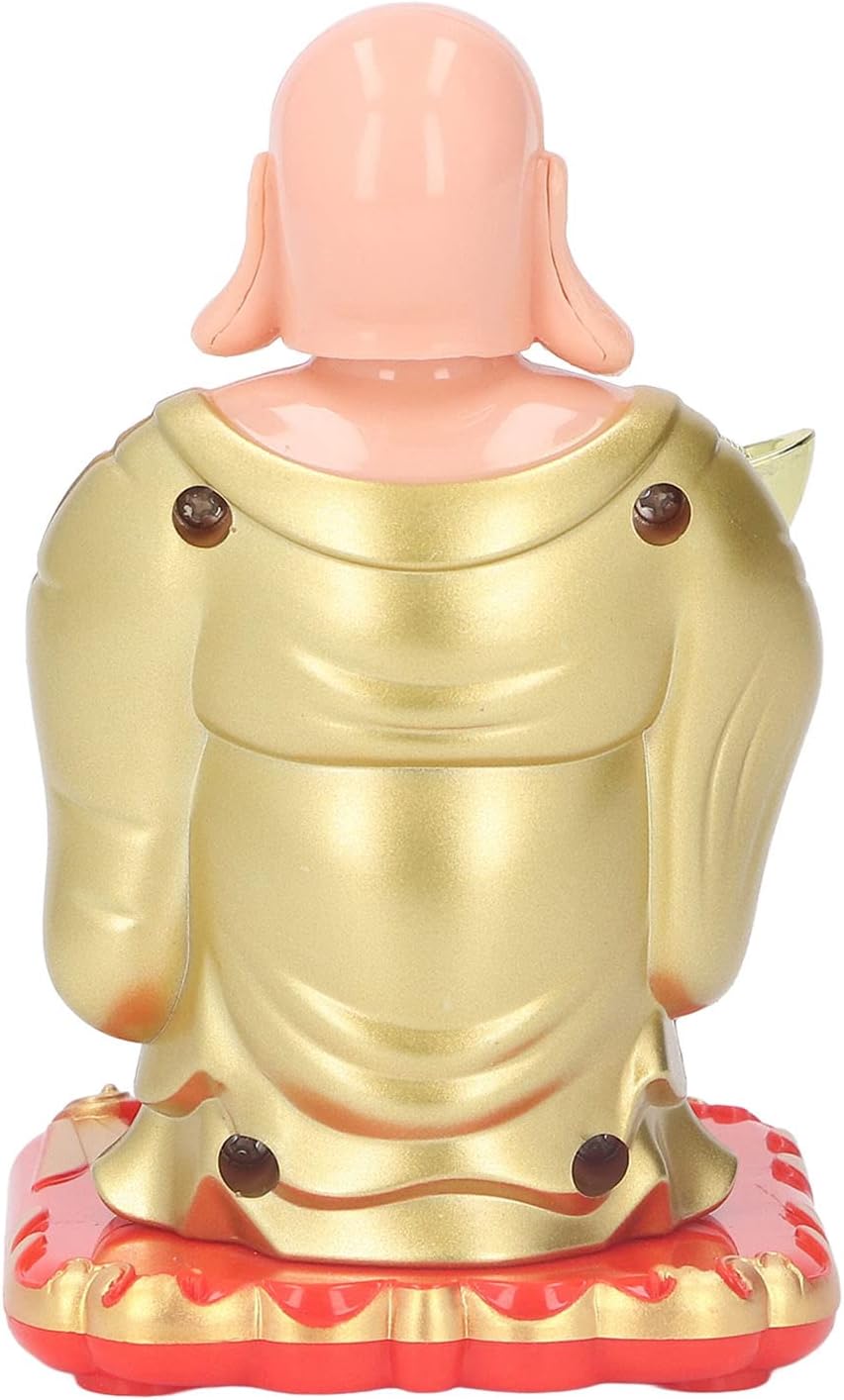 Standing Maitreya Buddha Solar Ornaments, Light Energy Sensing Automatically Wave Hand Nod Head Car Dashboard Ornament Home Wealth Health Lucky Ornaments