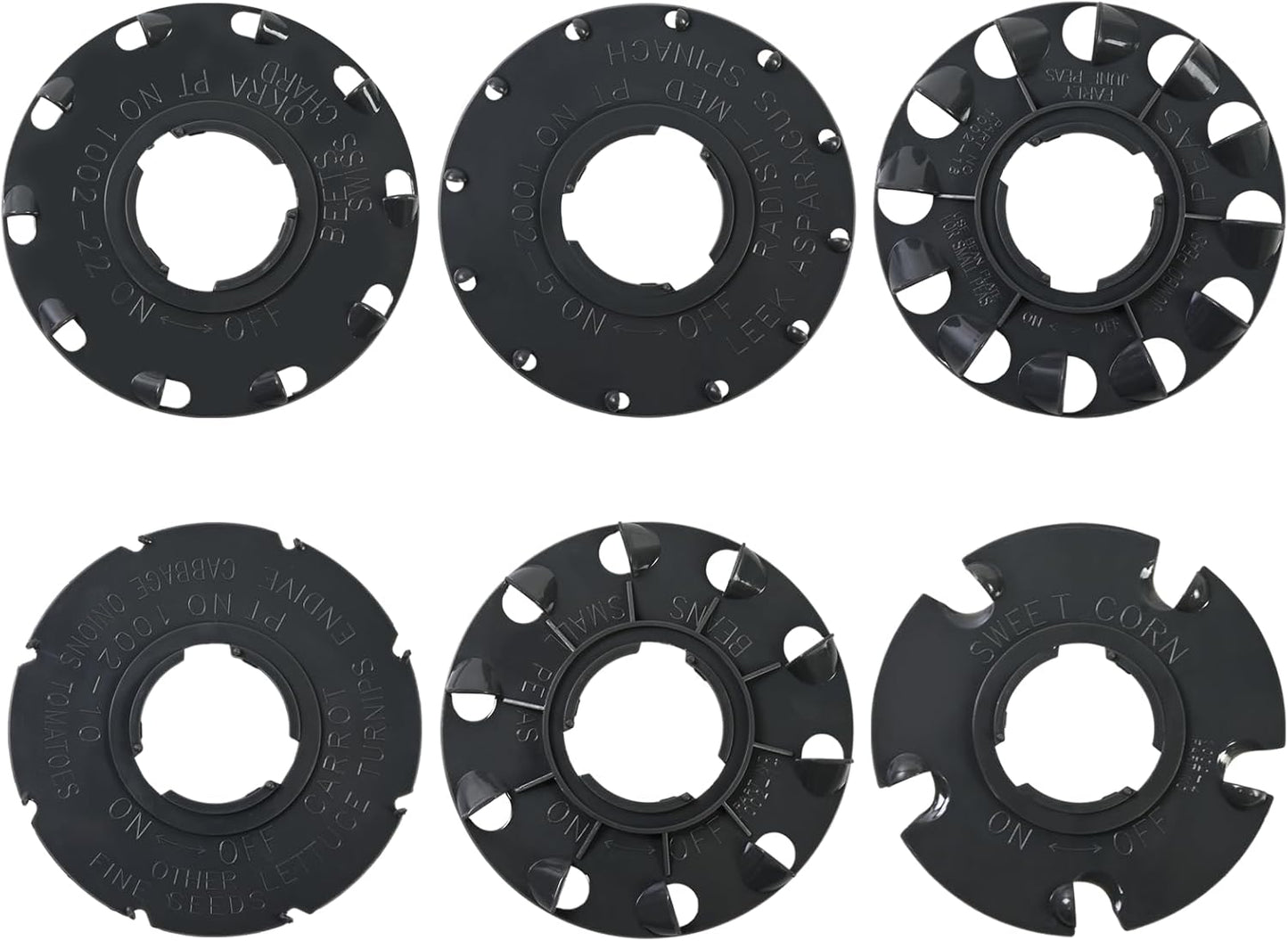 60009 Set 6 Standard Seed Plates Compatible with Earthway 1001-B Seede