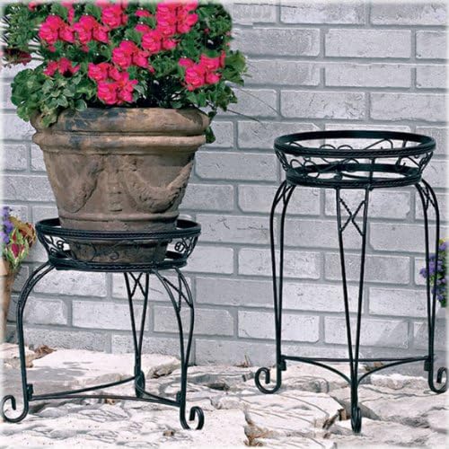 21-Inch Scroll Braided Bronze Finish Plant Stand CI1121-BZ