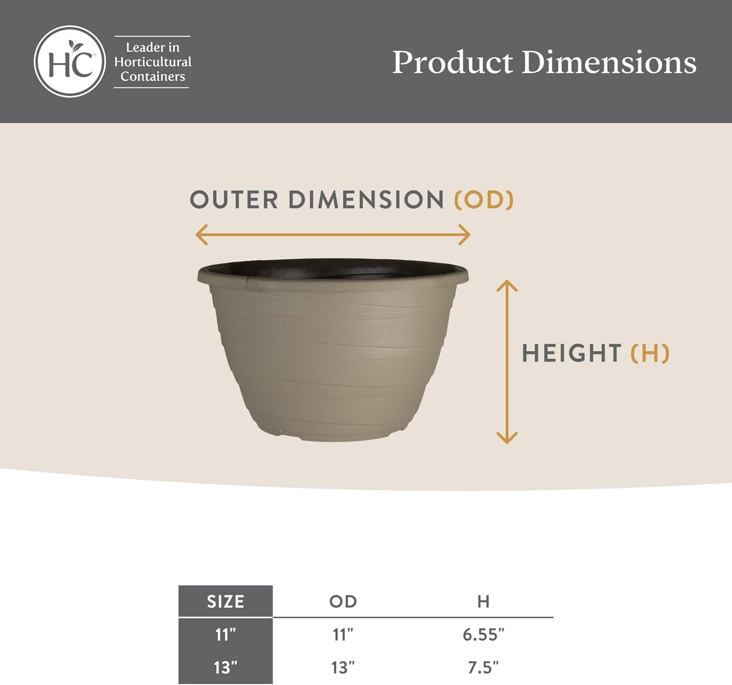 The HC Companies 11 Inch Wrapt Hanging Planters, Lightweight UV-Resist