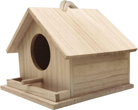 Bird Houses for Outside Bluebird Houses for Outdoors Hanging Wooden Birdhouse Hand-Painted Bird Nest Garden Patio Decor for Wren Swallow Sparrow Throstle Finch