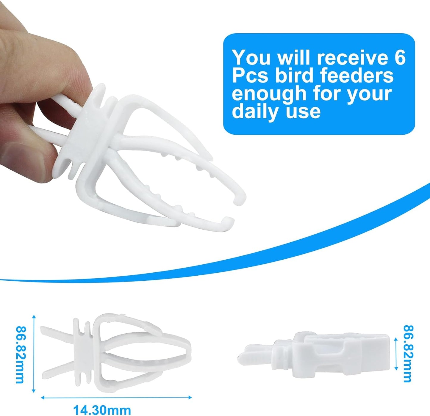 Zorfeter 6 Pack Bird Cage Food Holder, Fruit Clip Vegetable Clip Feeder Clip, Parrot Cage Clip for Budgie Parakeet Cockatoo Macaw Cockatiel Conure/Other Small Animals