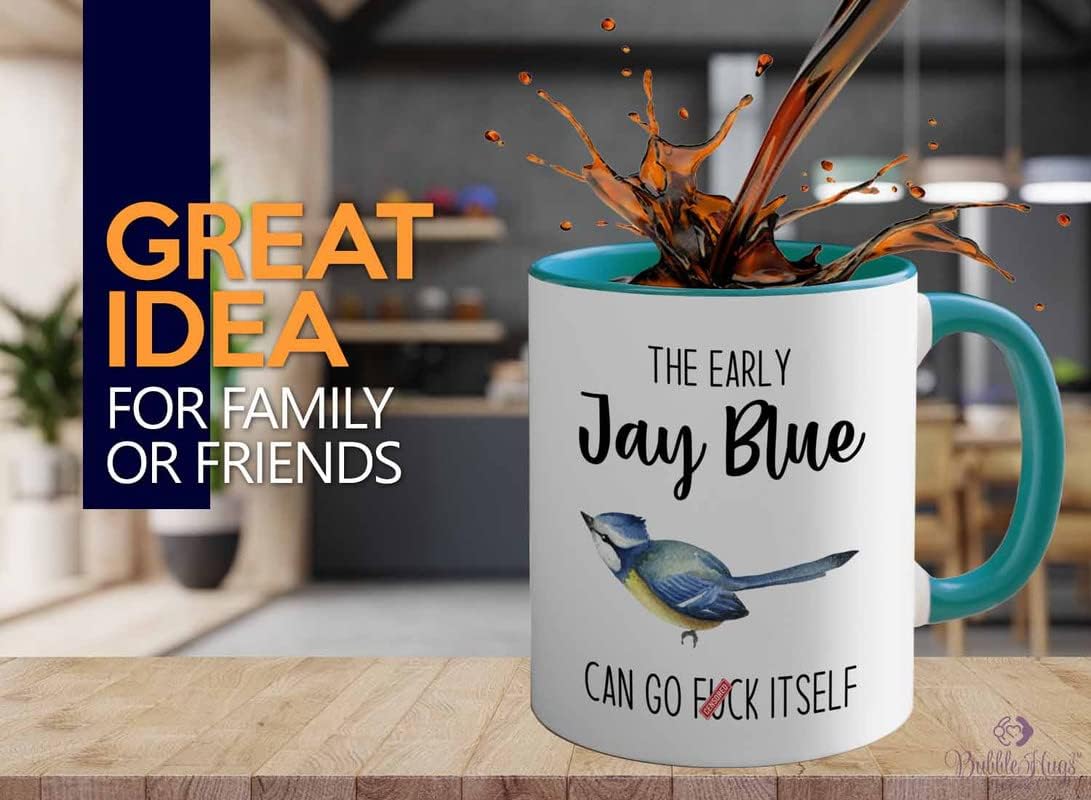 Bird Lover Two Tone Green Edition 11oz - Early Jay Blue go - Hummingbi