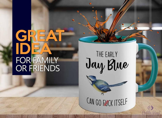 Bird Lover Two Tone Green Edition 11oz - Early Jay Blue go - Hummingbi