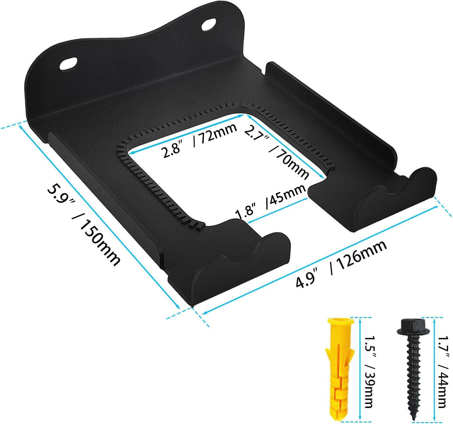 Ertuohg 2PCS Garage Organizer Trimmer Rack, Heavy Duty Weeder Eater Hanger Trimmer Hanger, Weedeater Hangers for Garage Wall, Garden Tool Organizer, Tool Hangers for Garage Wall, Black Metal