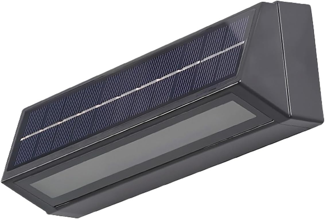 Solar Outdoor Wall Lamp, Modern Motion Sensor Fixture, Waterproof Wireless LED Night Lighting for Porch Patio Fence Garden Deck Yard Pathway Gate Balcony Entryway Home Use Cottage