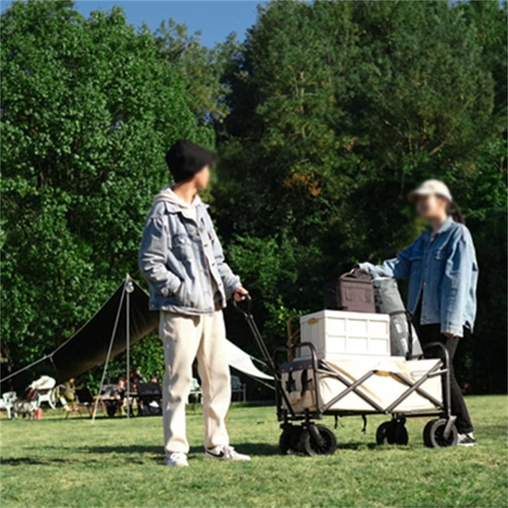 JSEIAJB Outdoor Camping Camping Picnic Stall Folding Trailer Stall Small Cart Trailer Vegetable Shopping Folding Car(74 * 47 * 63cm)