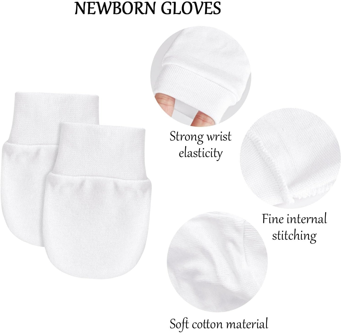 Baby Mittens No Scratch Mittens Infant Soft Gloves Mittens for 0-6 Mon