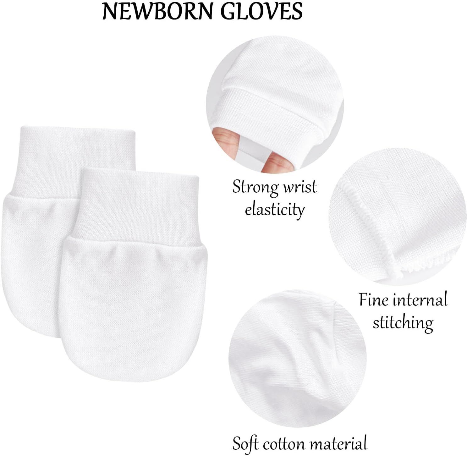 Baby Mittens No Scratch Mittens Infant Soft Gloves Mittens for 0-6 Mon