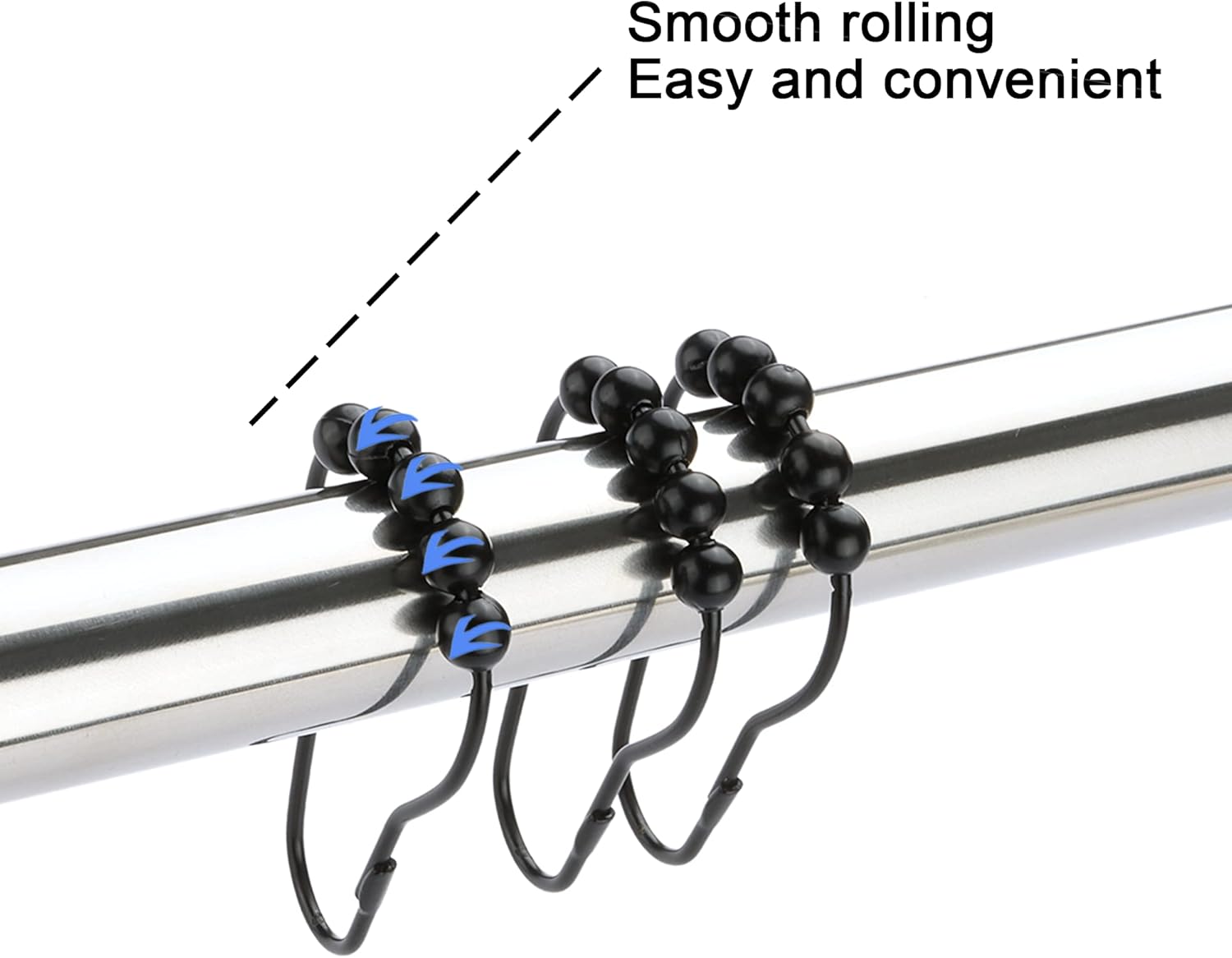 Shower Curtain Hooks Rings, Rustproof Metal Shower Curtain Rings for B