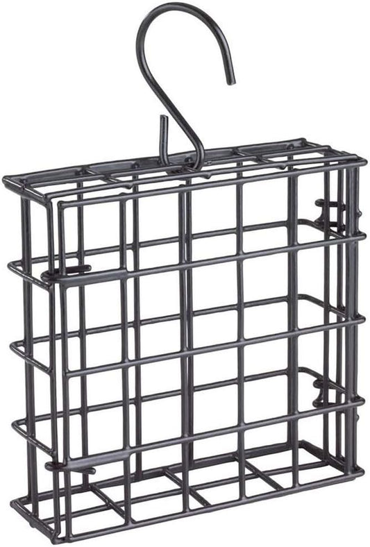 More Birds Suet Cage Bird Feeder, Fruit and Suet Feeder, Single Cake Capacity ,Black