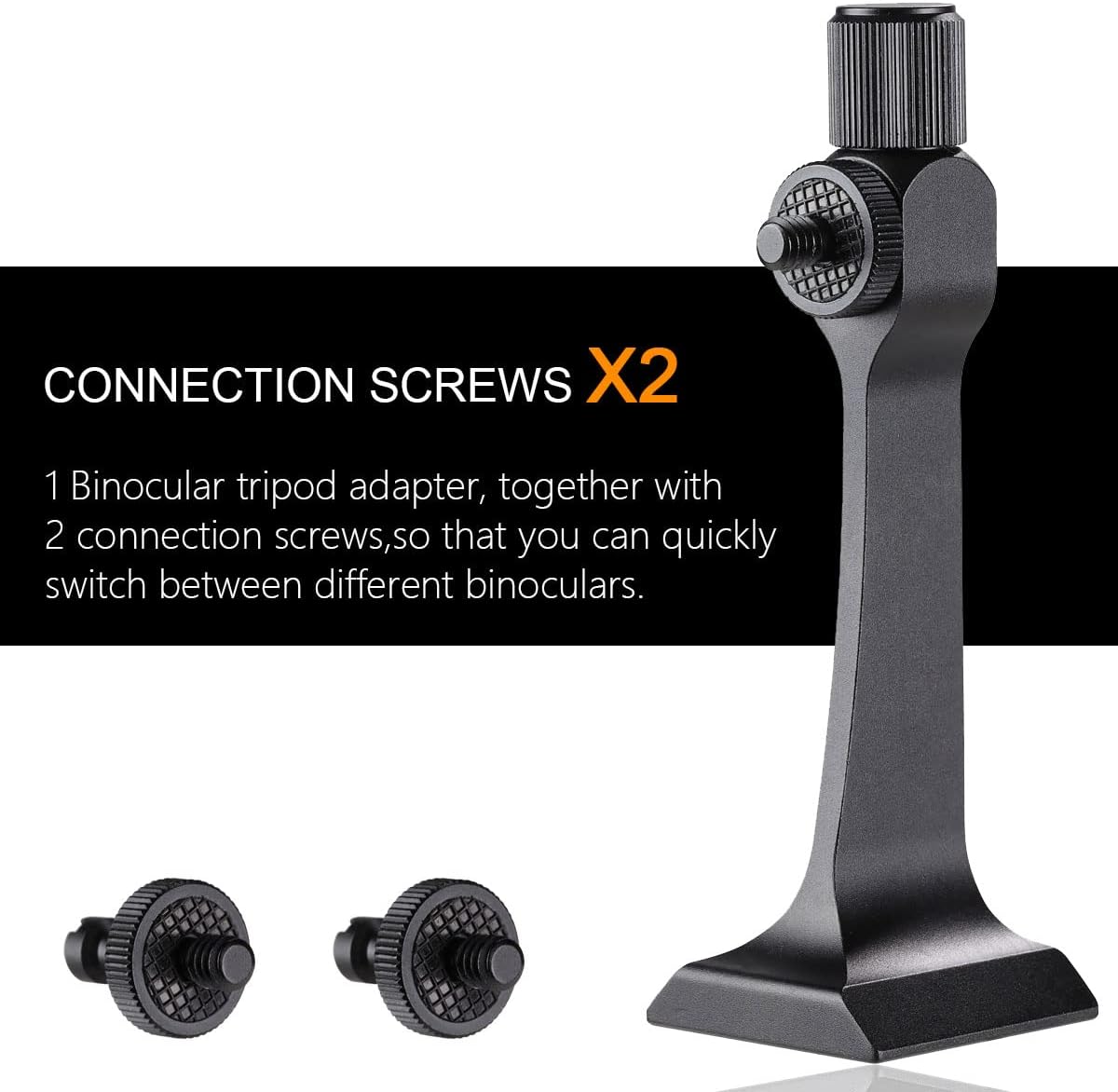 Binocular Tripod Adapter Quick Release with 38mm Mounting Base 1/4-20 Inch Thread Removable Accessories for 8x42 10x50 12x60 15x56 15x60 15x70 20x60 25x70 Roof and Porro Binoculars.