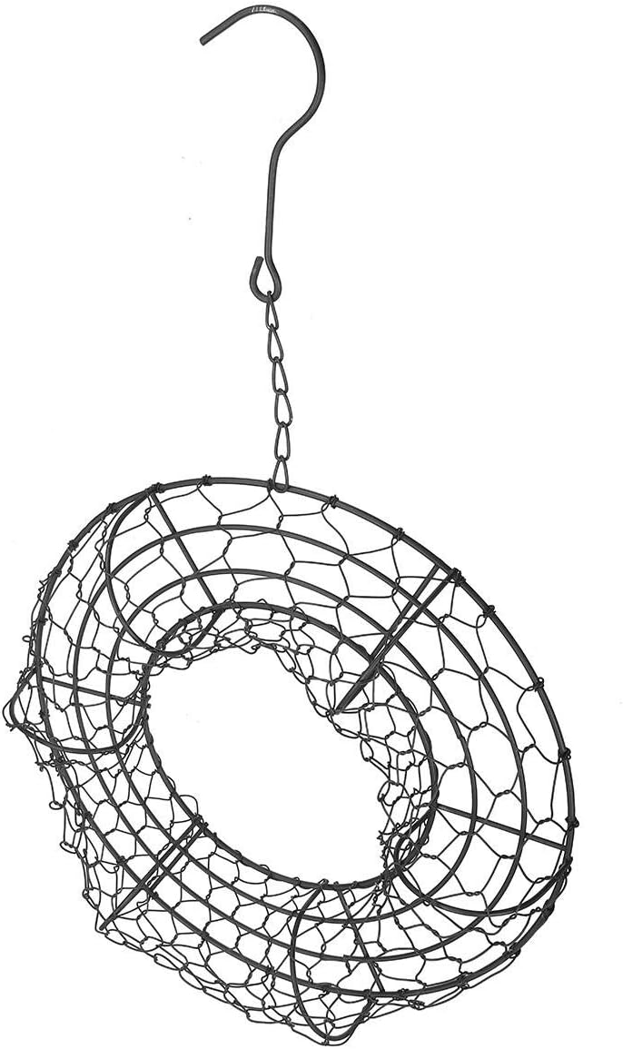 SGerste Iron Ring Wire Wreath Frame Succulent Flower Pot Metal Hanging Planter Holder