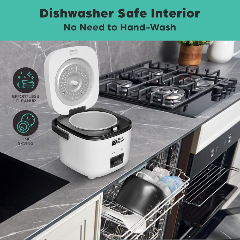 Rice Robot Personal Rice Cooker, PFAS-free, Nonstick. 1 Quart Capacity