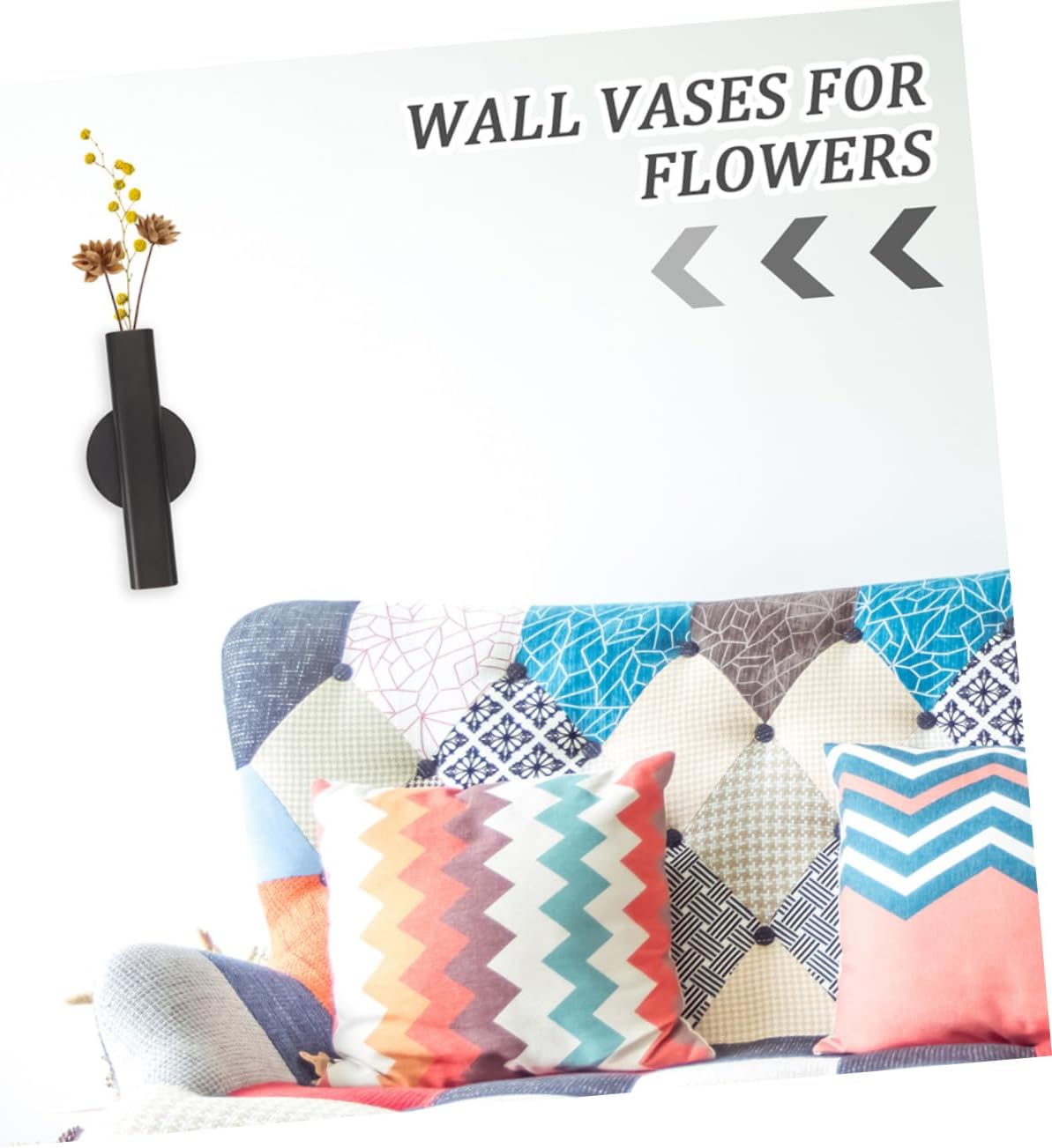 Milisten Chic Wall Flower Vase Holder Metal Tube Flower Pot for Home D
