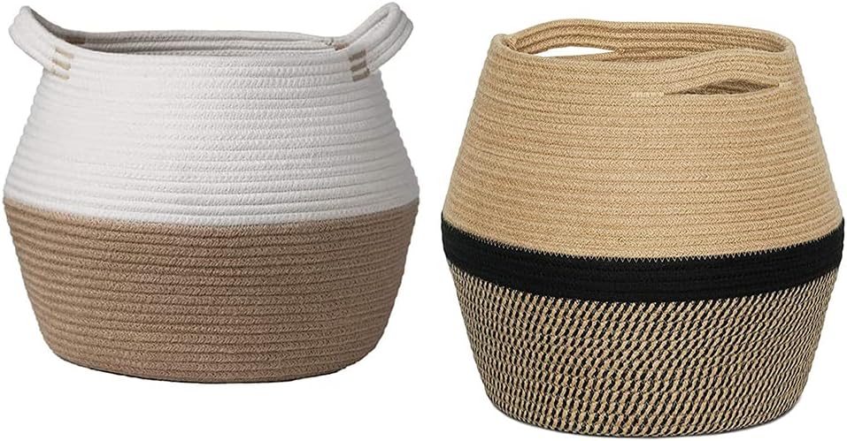 Cotton Rope Basket Woven Plant Basket Wicker Basket Storage for Indoor