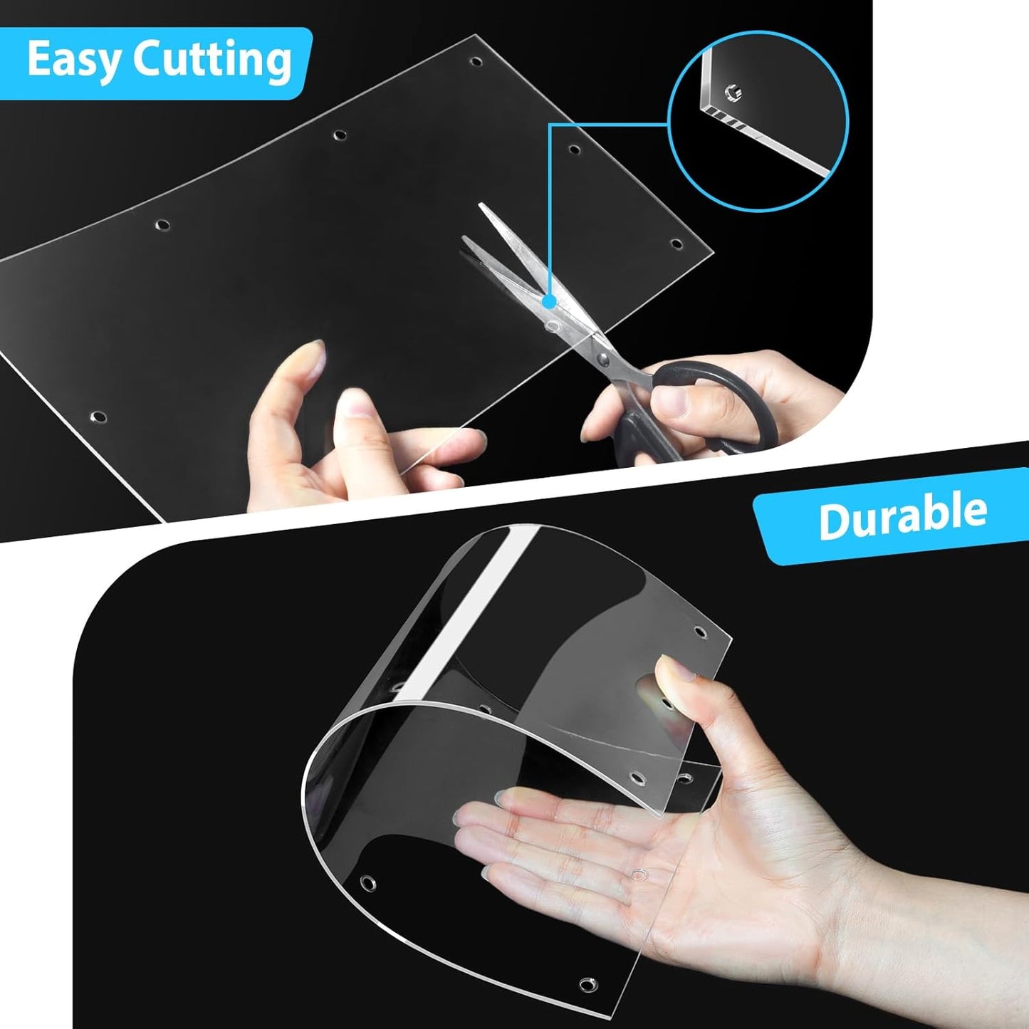 Harhana Cage-Guard, 6 Packs Clear Transparent Pet Cage Protector, Chew-Proof Barrier for Hamster, Rabbit, Bird Cages, DIY Customizable Edge Cover to Protect Wires & Prevent Mess