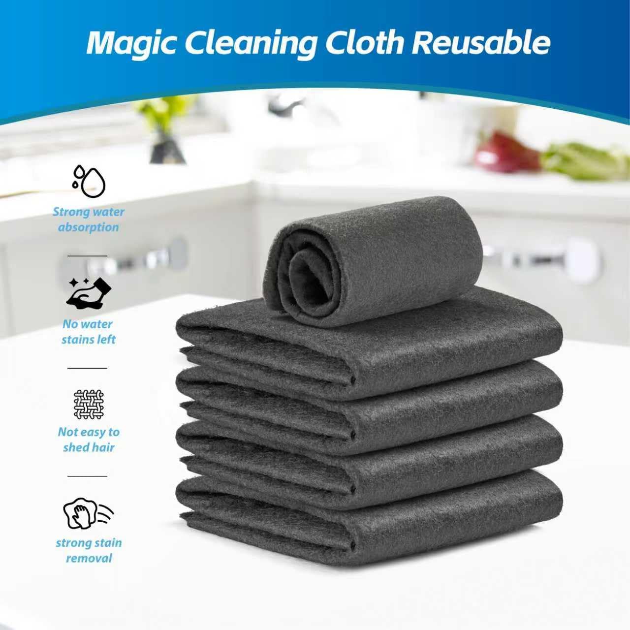 Thickened Magic Cleaning Cloth for Glass,5Pcs Lint Streak Free Microfi