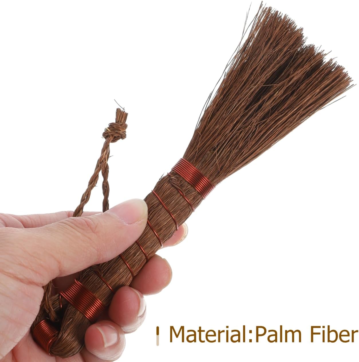 Bonsai Brush Handheld Gardening Brush Palm Fiber Cleaning for Planter Washing Indoor Outdoor Garden Care 5.31X1.18 Inch