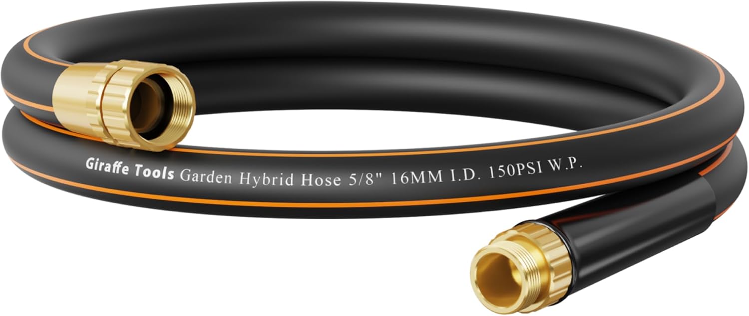 Giraffe Tools Garden Hose 6ft x 5/8", Short Water Hose Lightweight, Fl