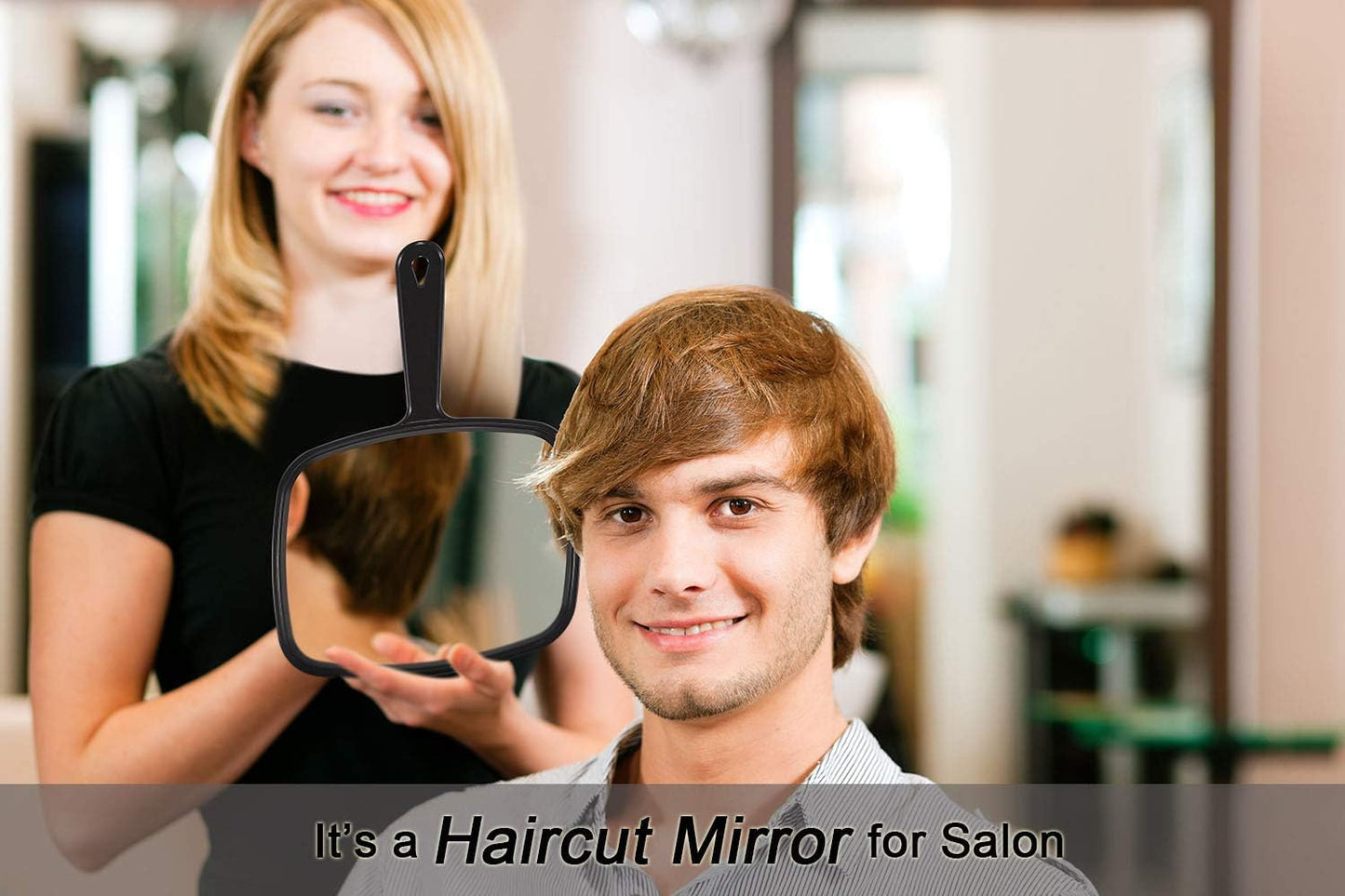PROTECLE Hand Mirror, 10.3" L x 7.4" W Salon Barber Hairdressing Handh