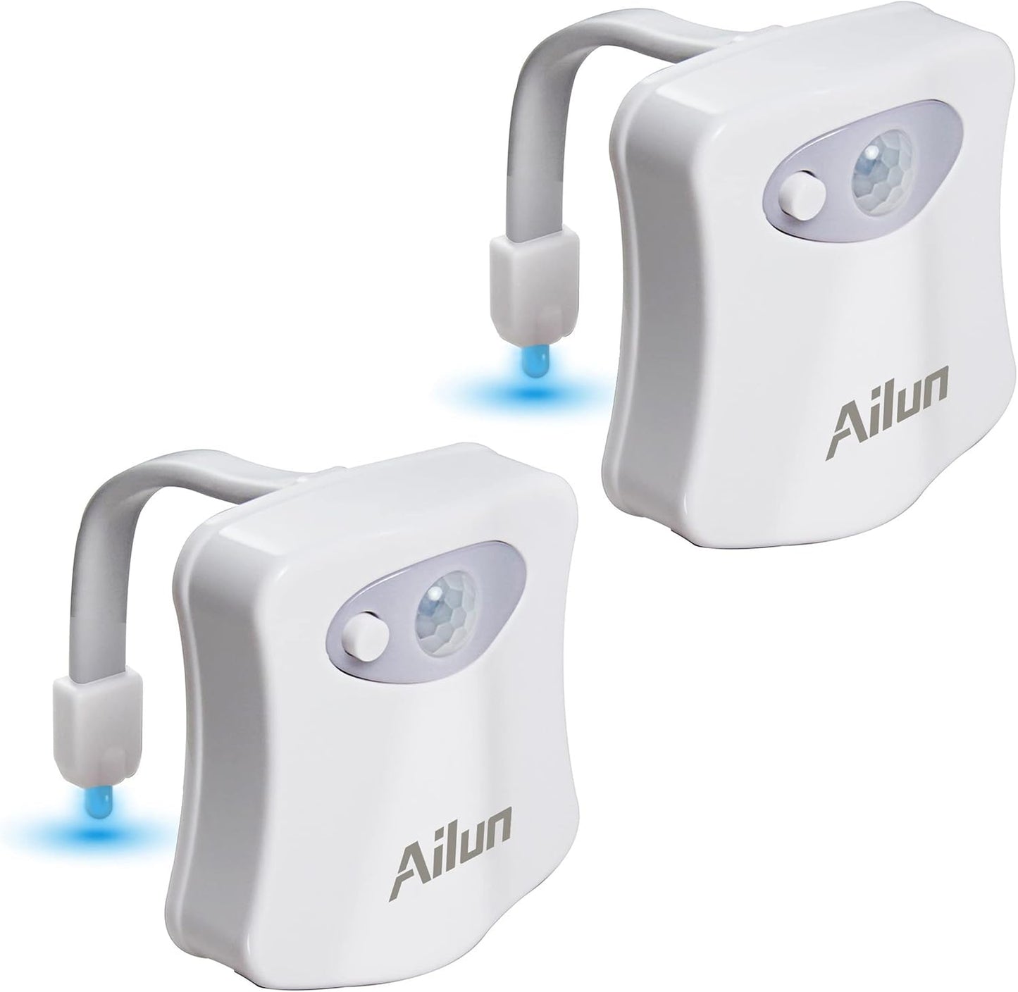 Toilet Night Light 2Pack by Ailun Motion Sensor Activated LED Light 8 Colors Changing Toilet Bowl Illuminate Nightlight for Bathroom Battery Not Included Perfect with Water Faucet Light