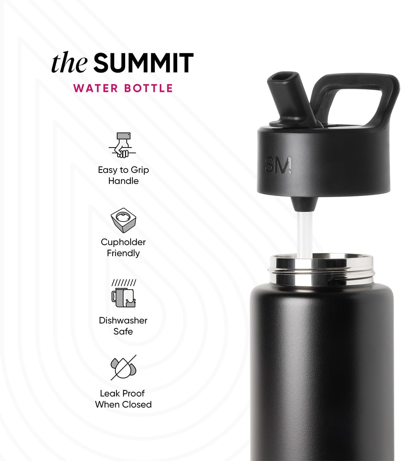 Simple Modern Kids Summit Water Bottle with Straw Lid | 14oz Stainless Steel Cup Insulated Tumbler for Toddlers, School | Confetti