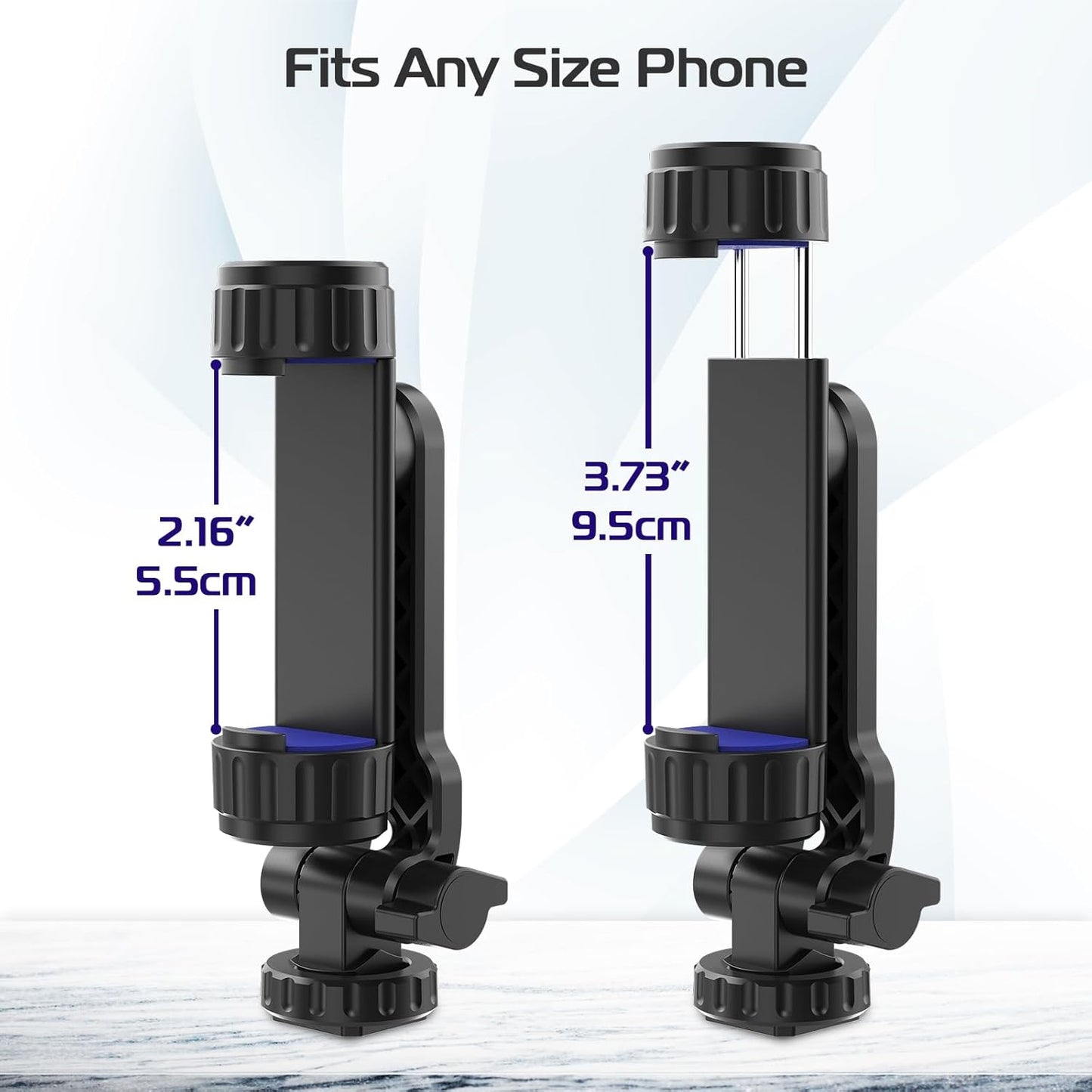 Cell Phone Tripod Mount, Universal Tripod Phone Mount with 2 Cold Shoes, 360° Rotates 180° Tilts Camera Hot Shoe Phone Mount Smartphone Tripod Holder Adapter for iPhone Samsung All Phone