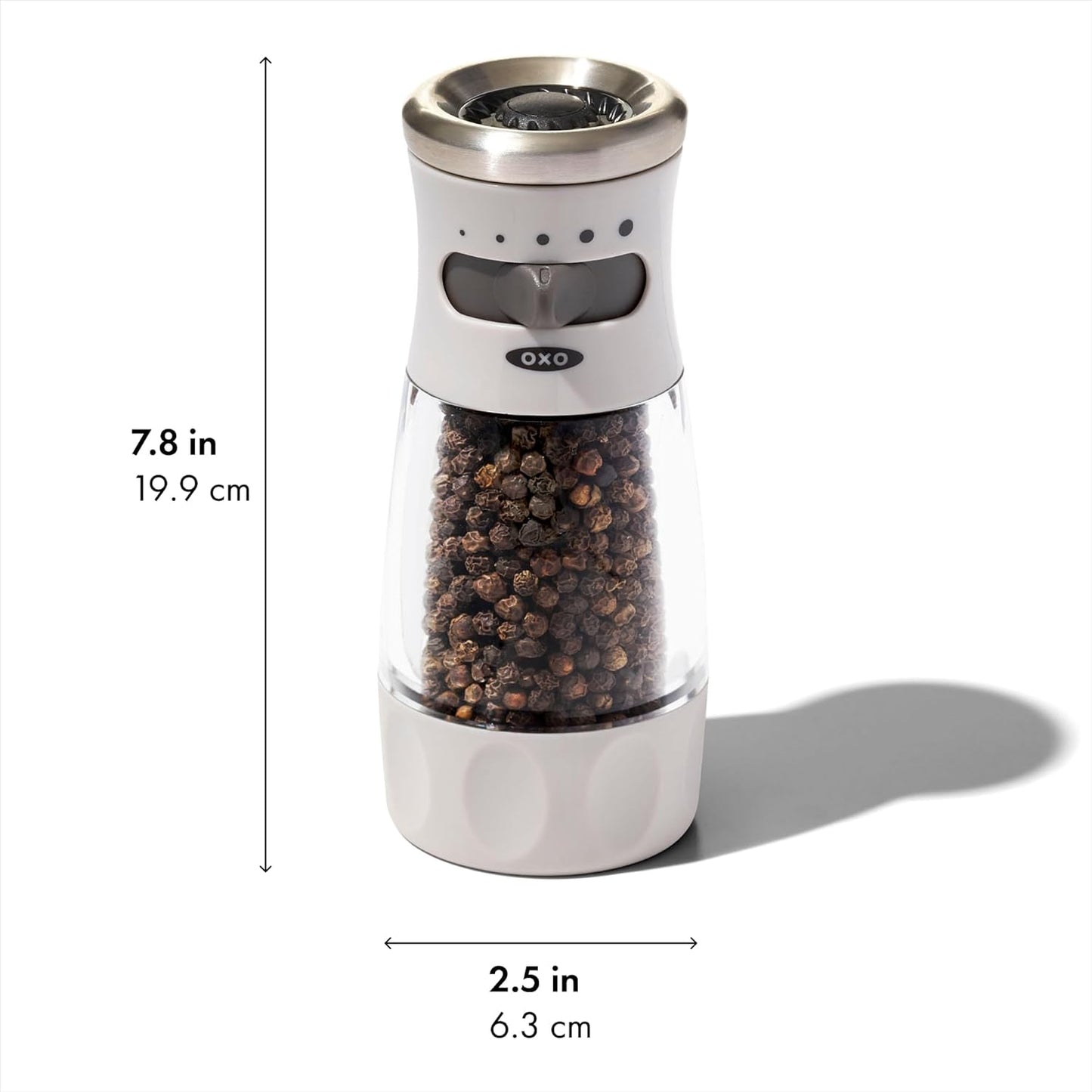 OXO Good Grips Contoured Mess-Free Pepper Grinder, Adjustable Ceramic 