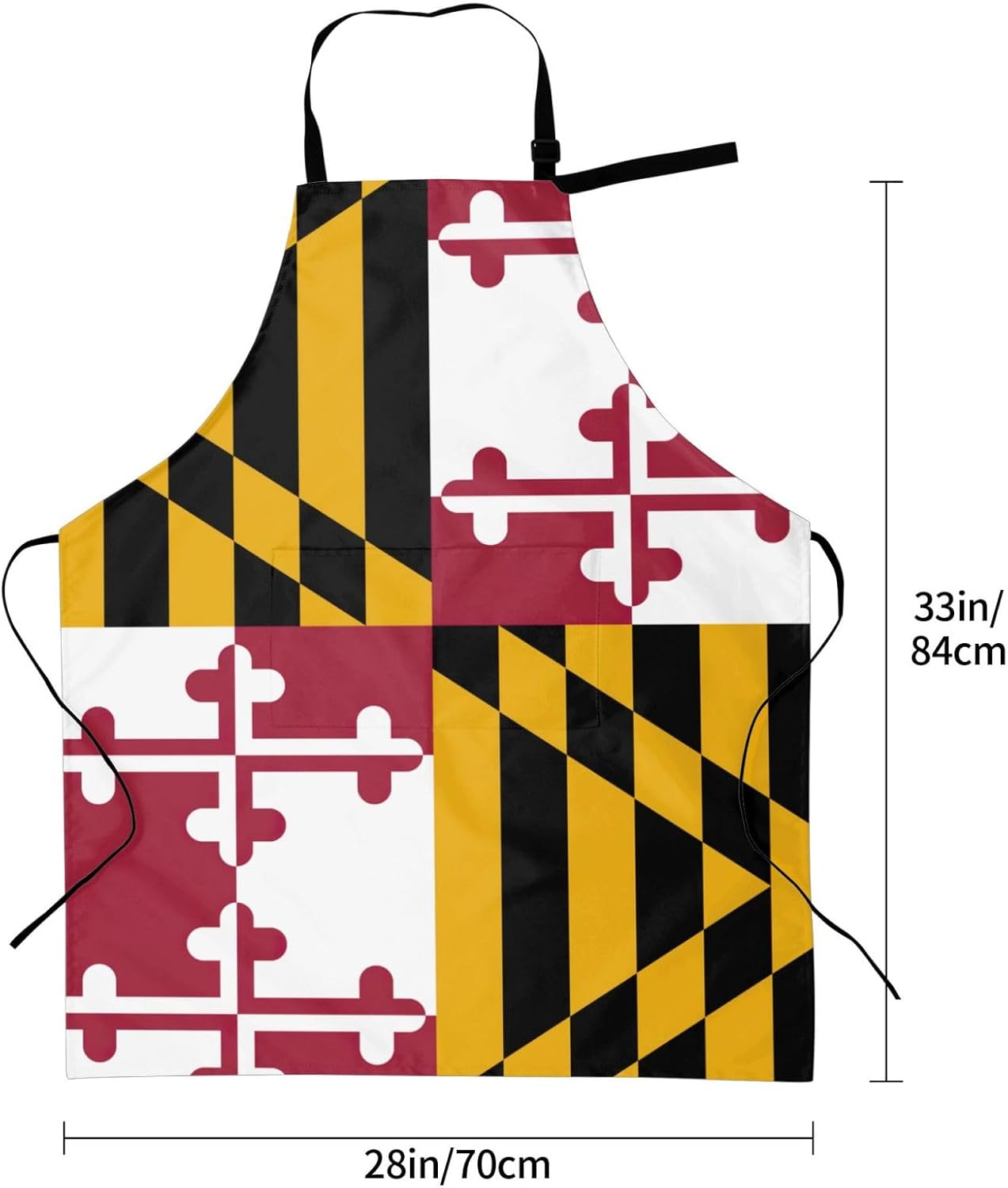 Maryland State Flag print Waterproof chef's apron with pocket apron fo