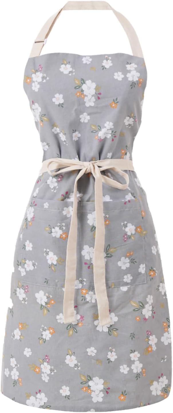 Kitchen Aprons for Women with 2 Pockets,Double Sided Vintage Adjustabl