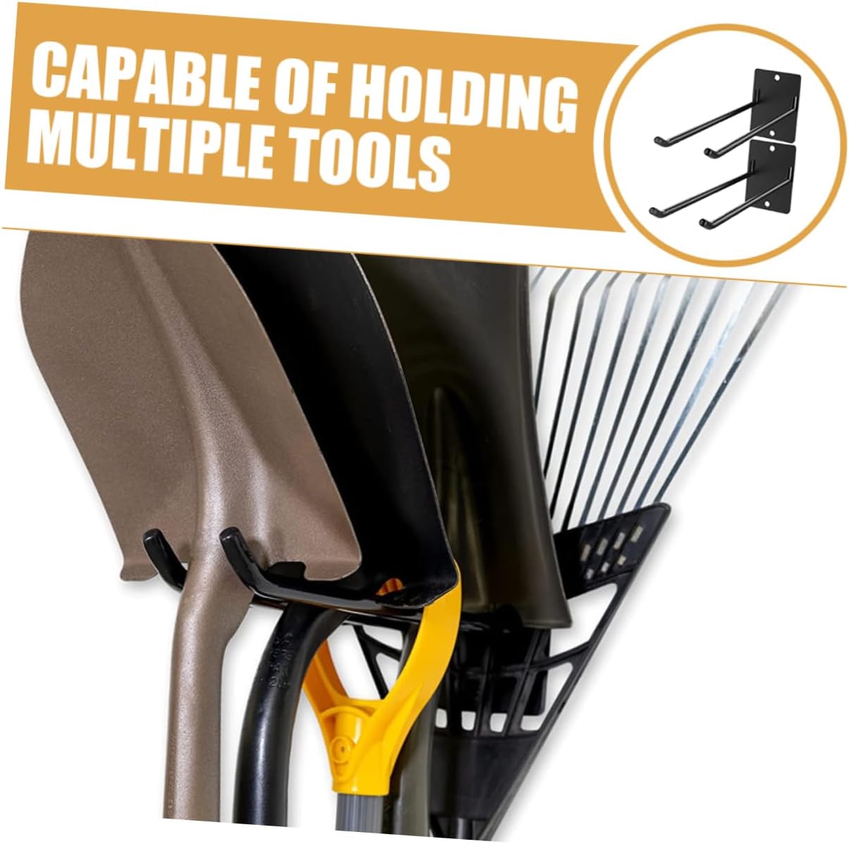 Milisten 2pcs Wall Mounted Garden Tool Organizer Heavy Duty Iron Rake 