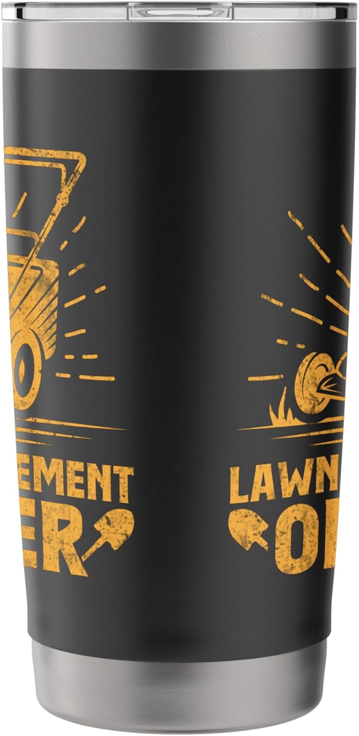 Funny Lawn Enforcement Officer Grass Cutting Lawn Mower Stainless Steel Insulated Tumbler