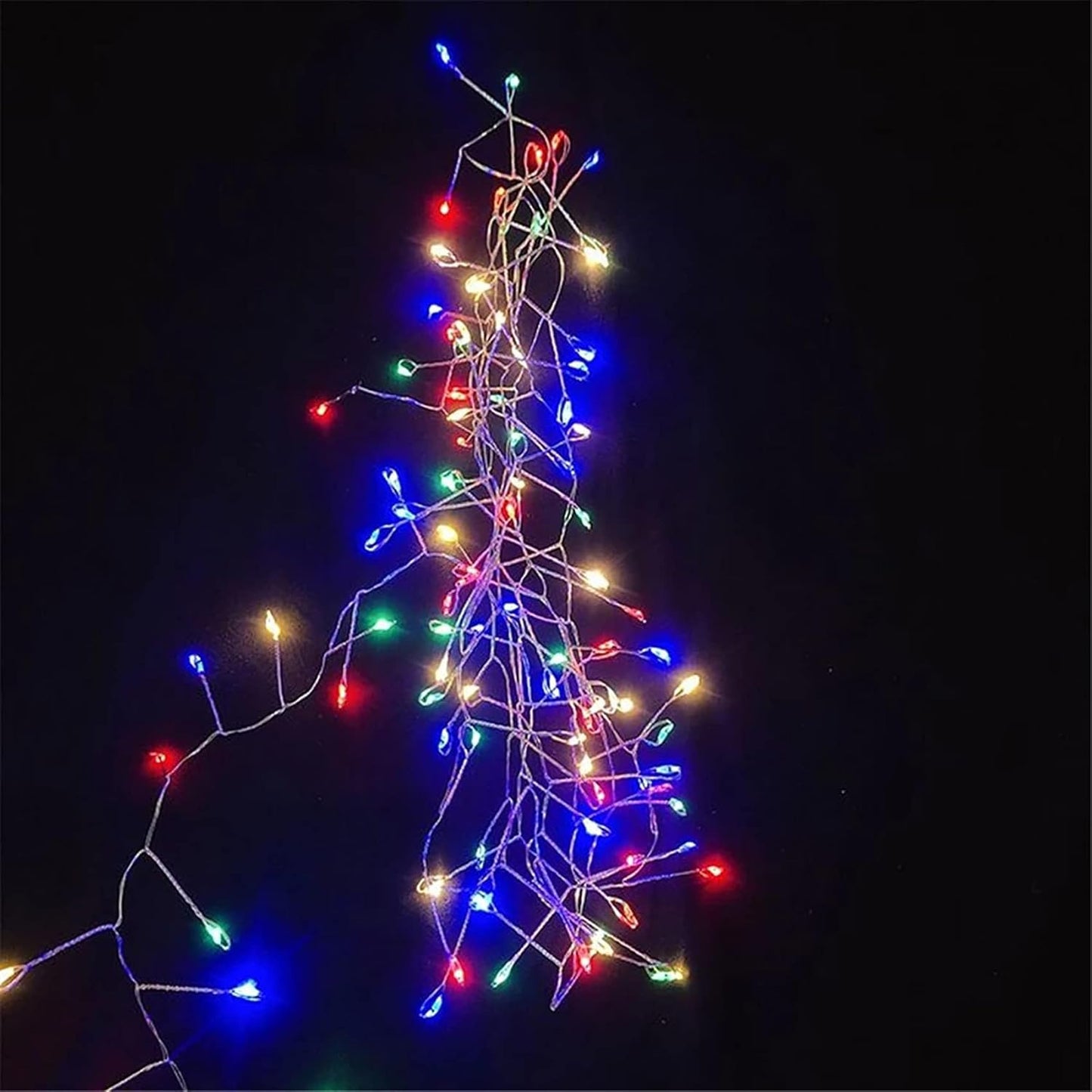 Solar Fairy Lights - 4.92Ft 50 LED Waterproof Solar Firecracker Lights with 8 Modes, Outdoor Christmas String Lights for Garden (Colorful)