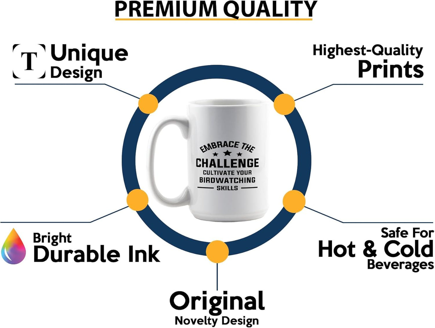 Hobby Coffee Mug 15oz White -Birdwatching Skills - Bird Feeder Backyard Birdwatcher Gifts Birding Bird Lover