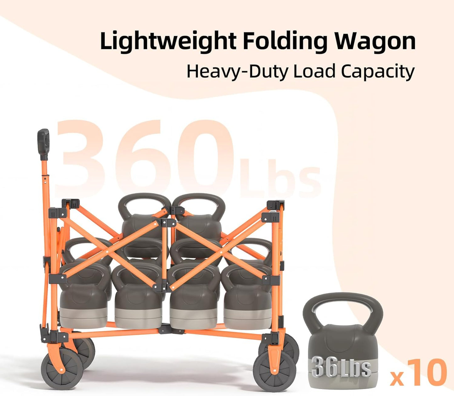 EchoSmile Folding Wagon (Black&Orange)