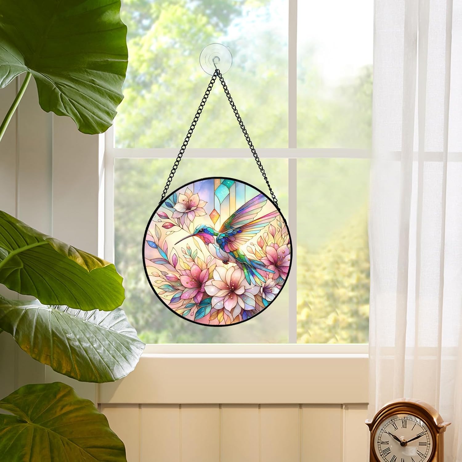 Stained Glass Window Hanging Hummingbird Sun Catchers Indoor Window Vi