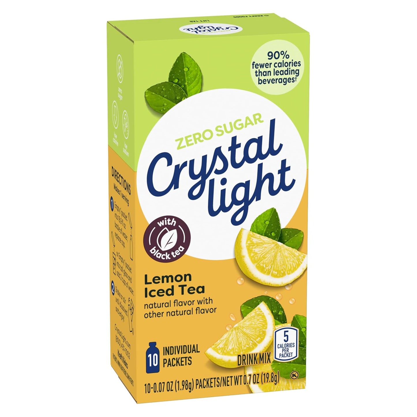 Crystal Light Lemon Iced Tea Naturally Flavored with other natural flavor Powdered Drink Mix, 120 ct Pack, 12 Boxes of 10 On-the-Go-Packets