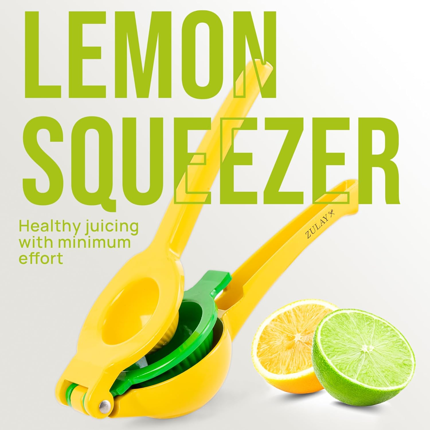 Zulay Kitchen Metal 2-in-1 Lemon Squeezer - Sturdy Max Extraction Hand