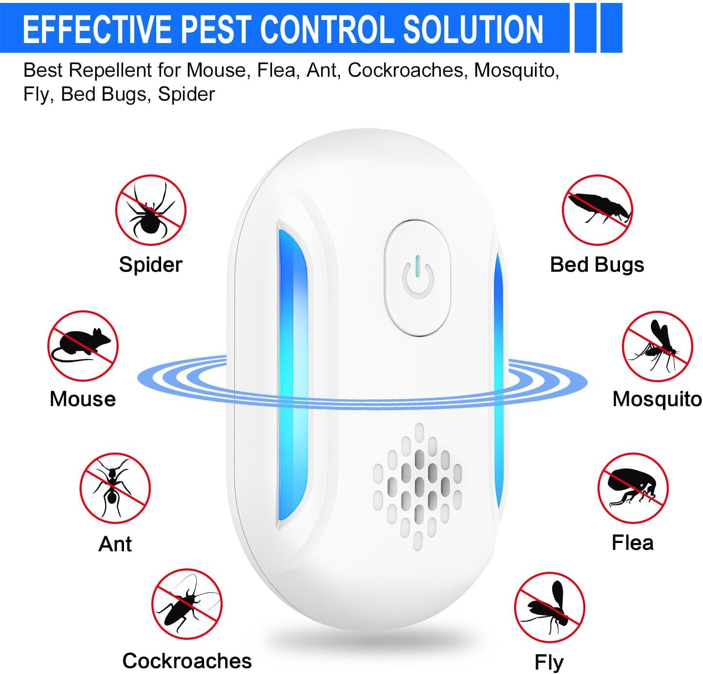 Ultrasonic Pest Repellent 6 Pack, Electronic Plug in Indoor Ultrasonic